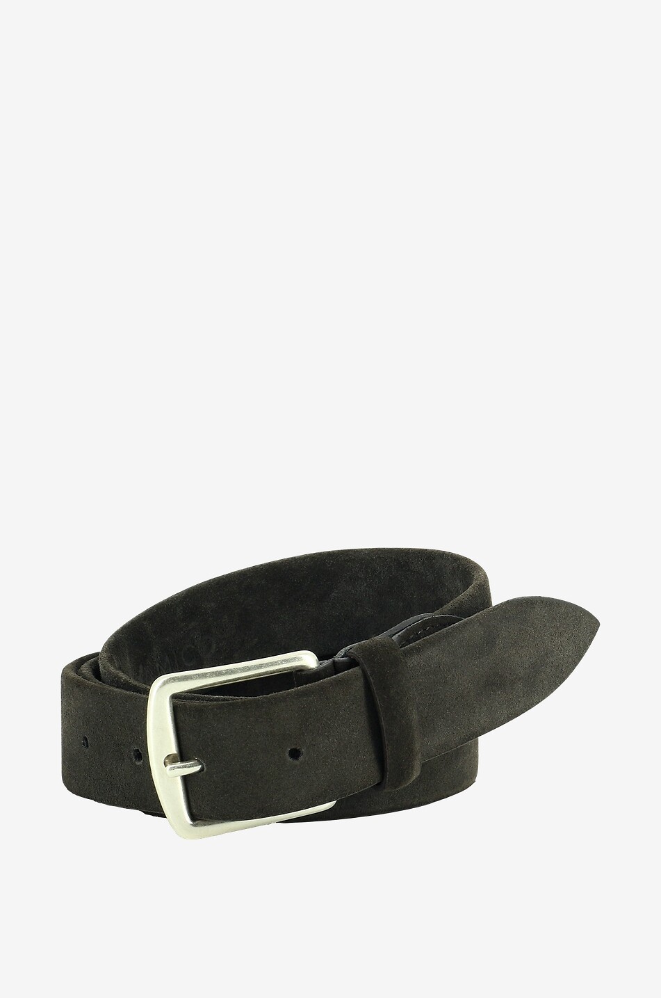 ANDREA D'AMICO Suede belt with metallic buckle Men DARK BROWN 1