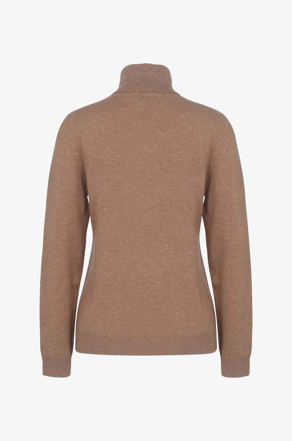 BONGÉNIE Pull fin ajusté en cachemire à col roulé Femme Beige moyen 2