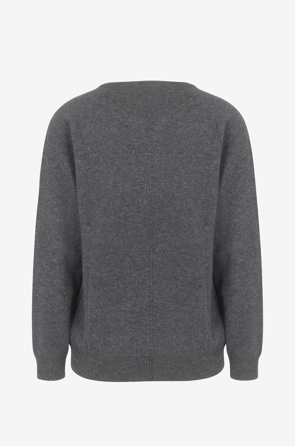 BONGÉNIE Pull en cachemire à col rond et manches raglan Femme GRIS MOYEN 2