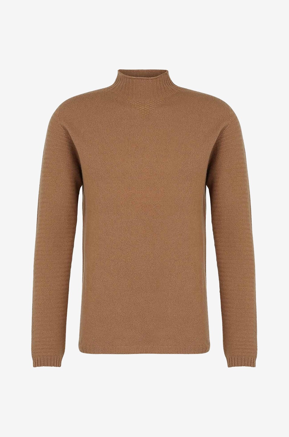 Merino wool and cashmere stand up collar jumper