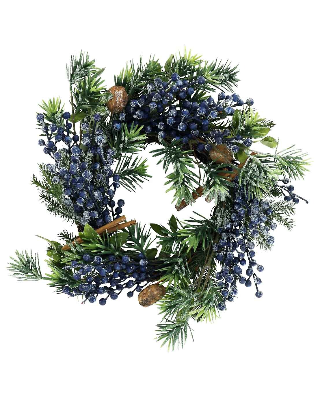 Iced fir and berry wreath - 40 cm