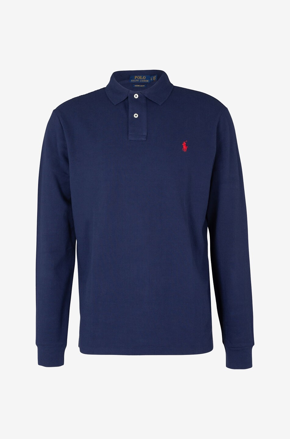 Custom Slim Fit long-sleeved cotton piqué polo shirt