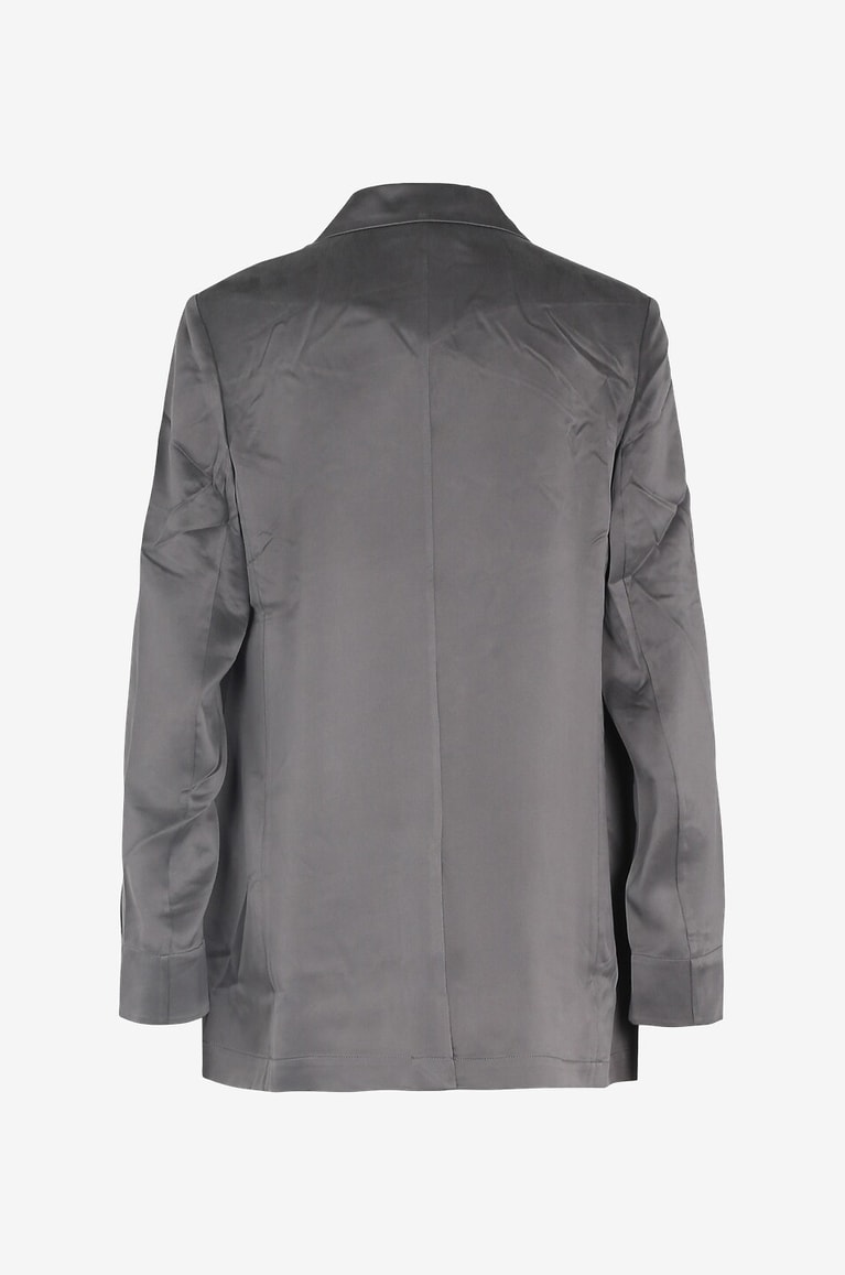 HERZEN'S ANGELEGENHE Blazer à boutonnière simple en soie sauvage Femme GRIS 2