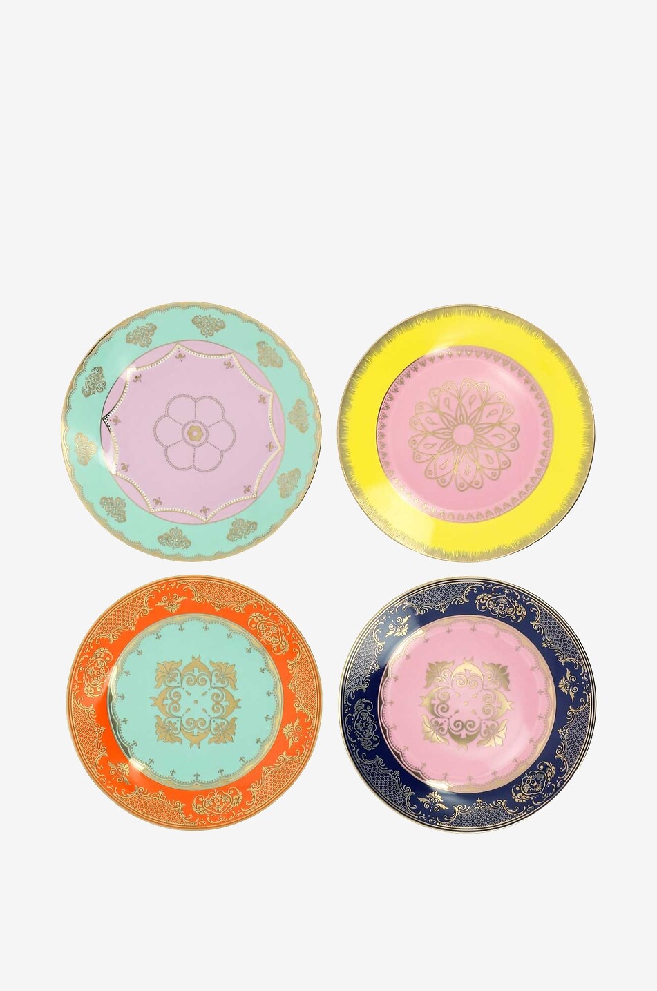 POLS POTTEN Ensemble de quatre assiettes en porcelaine Grandpa Maison MULTICOLORE 1
