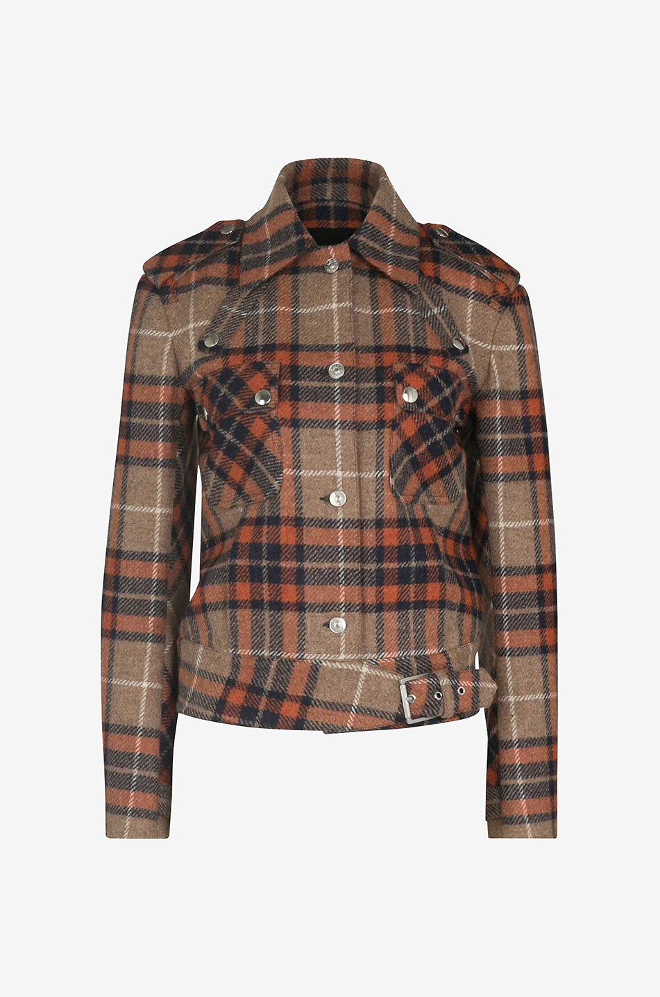 Lightweight checked wool jacket