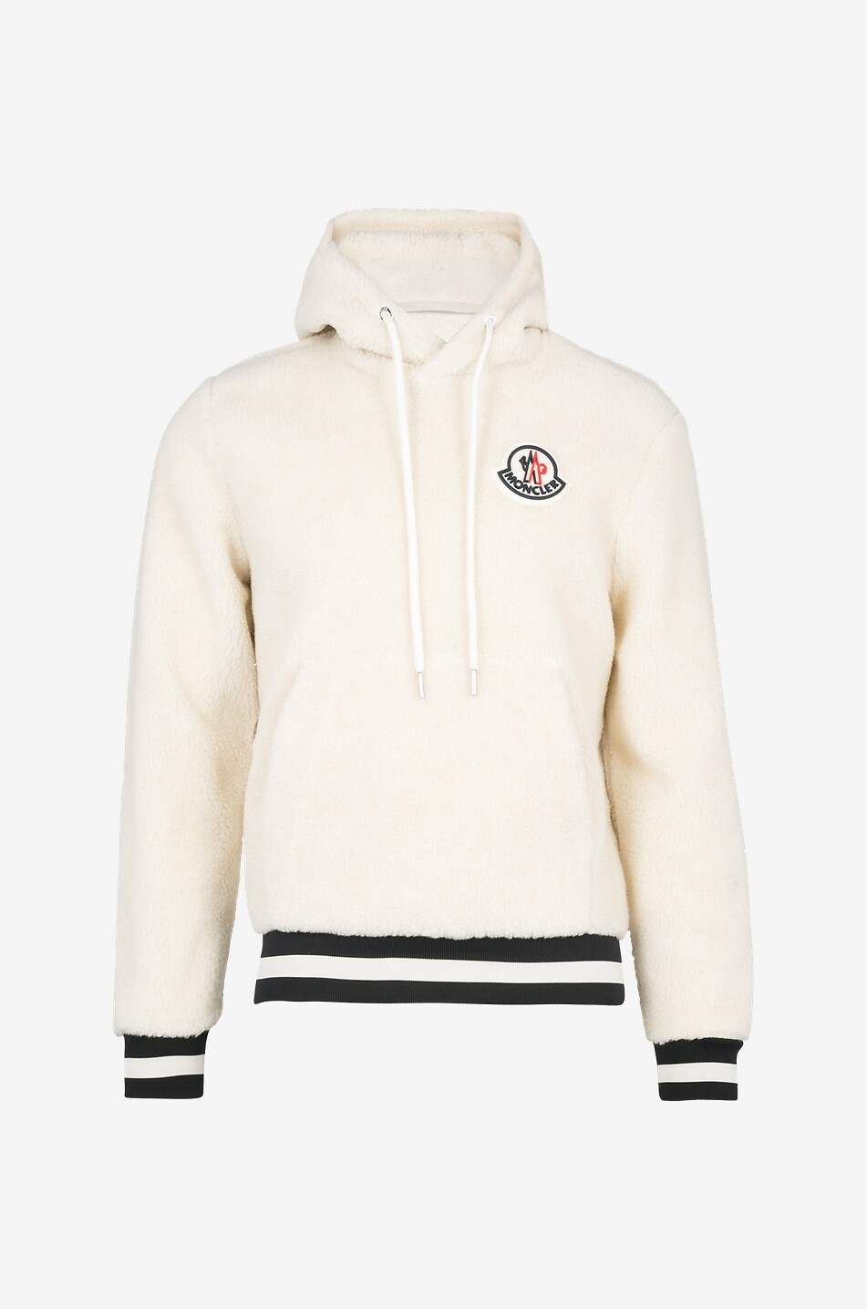 Logo embellished shearling effect hooded sweatshirt MONCLER Bongenie