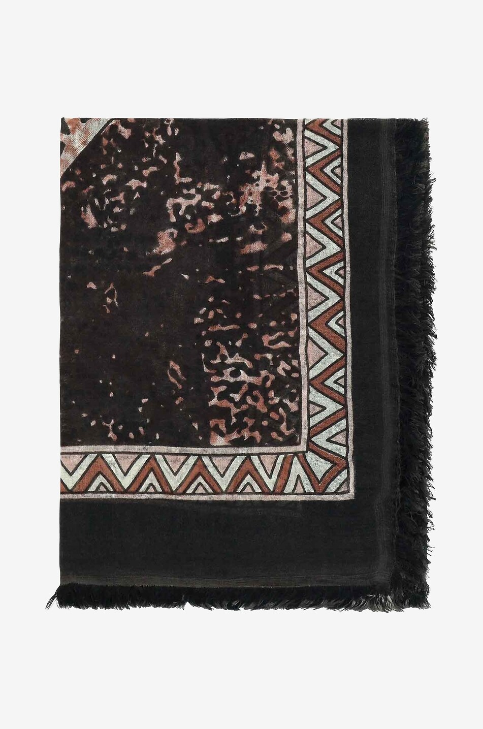 Foulard carré imprimé en cachemire et soie Bround HEMISPHERE