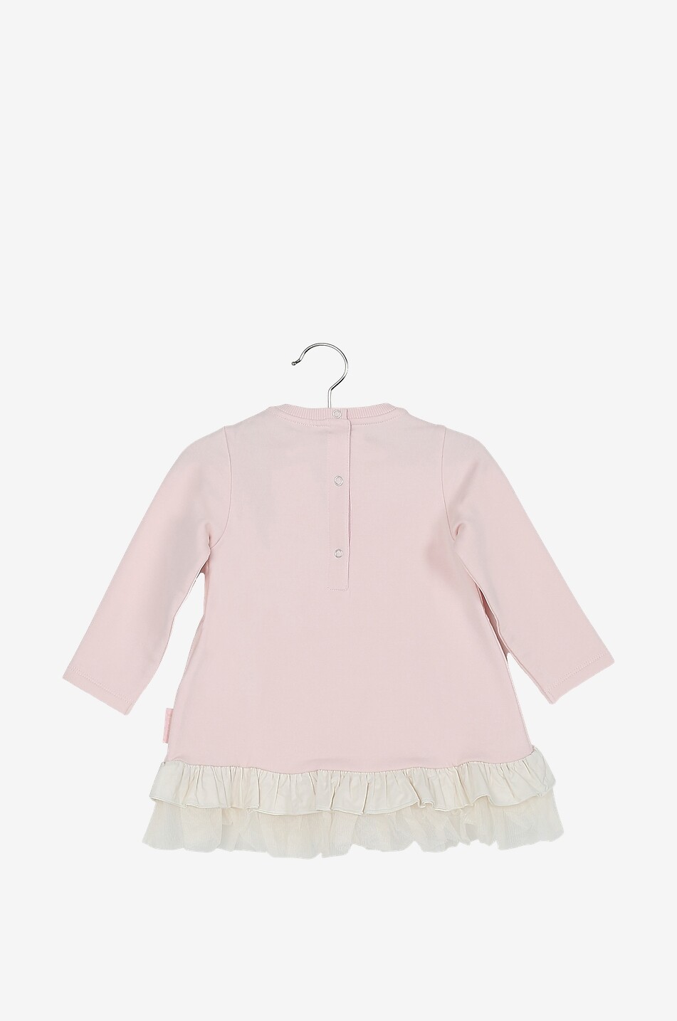 MONCLER Ruffled logo print sweatshirt dress Baby LIGHT PINK 2