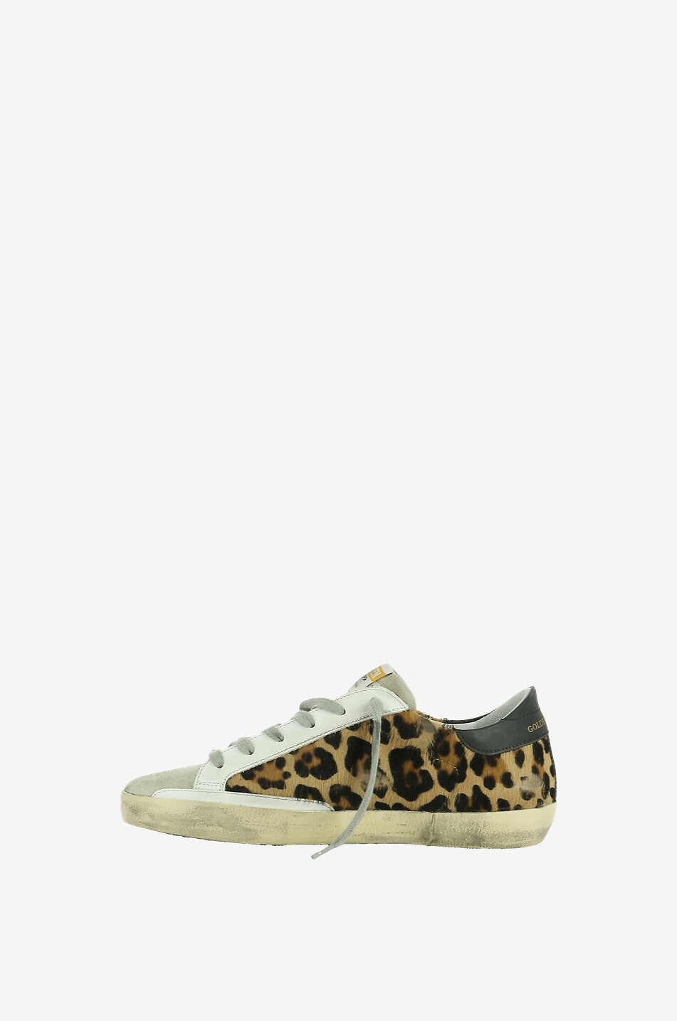 GOLDEN GOOSE Sneakers aus Kalbshaar-Leder mit Leo-Print Super-Star Damen BRAUN 3