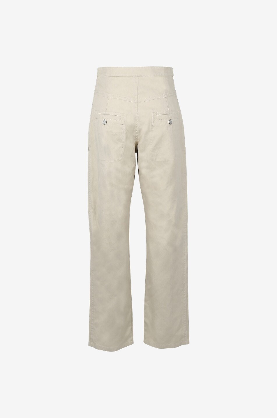 ISABEL MARANT ETOILE Pantalon taille haute en coton et lin Phil Femme Beige clair 2