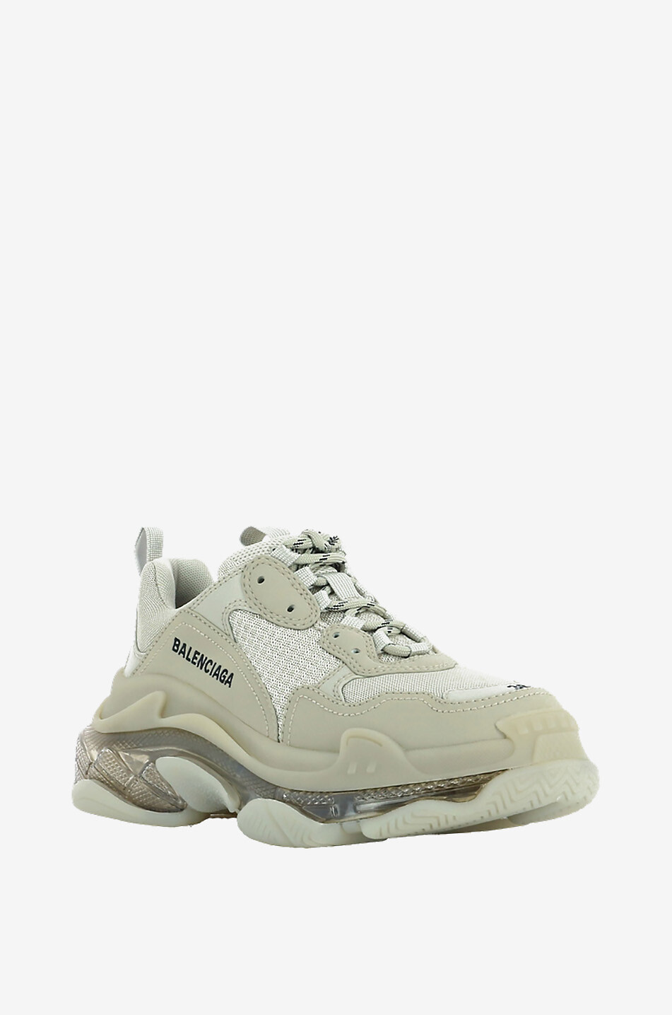 BALENCIAGA Sneakers aus Leder und Mesh Triple S Damen BEIGE 1