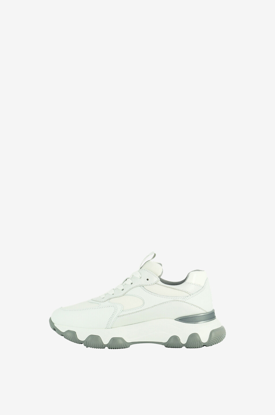 HOGAN Baskets compensées en tissu et cuir blanc Hyperactive Femme BLANC 3