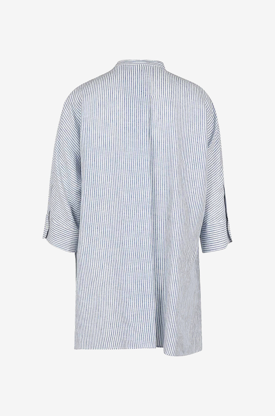 WEEKEND MAX MARA Chemise rayée en lin à manches trois-quarts Radice Femme BLEU CLAIR 2