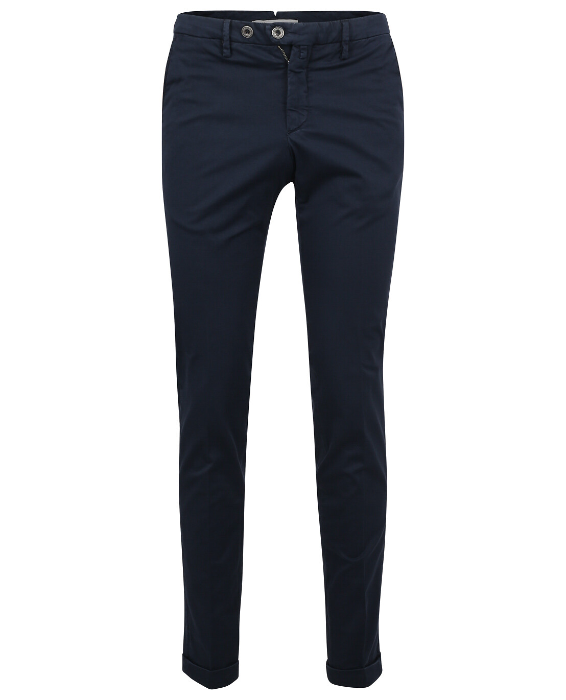 Slim fit gabardine chino trousers with turn-ups