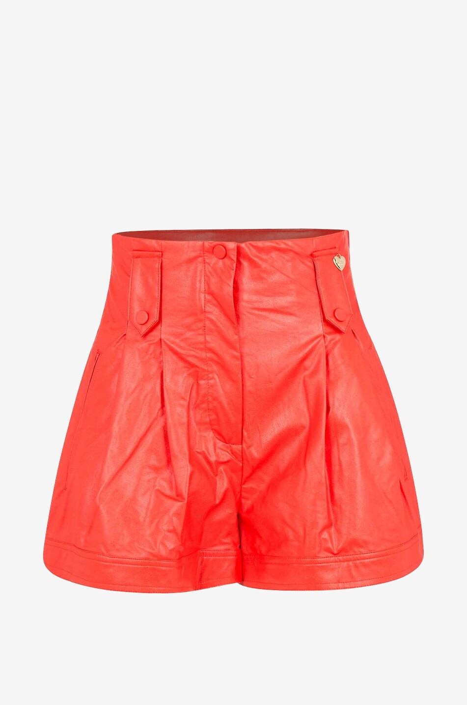 TWINSET Short taille haute en cuir synthétique Femme ROUGE CLAIR 1