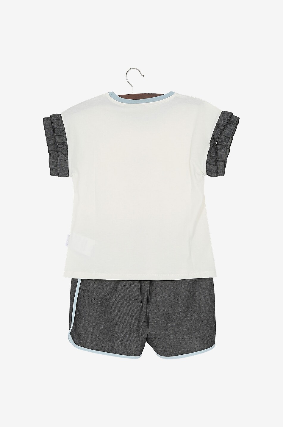 MONCLER Mädchen-Set aus Denim-Shorts und T-Shirt Mädchen WEISS 2