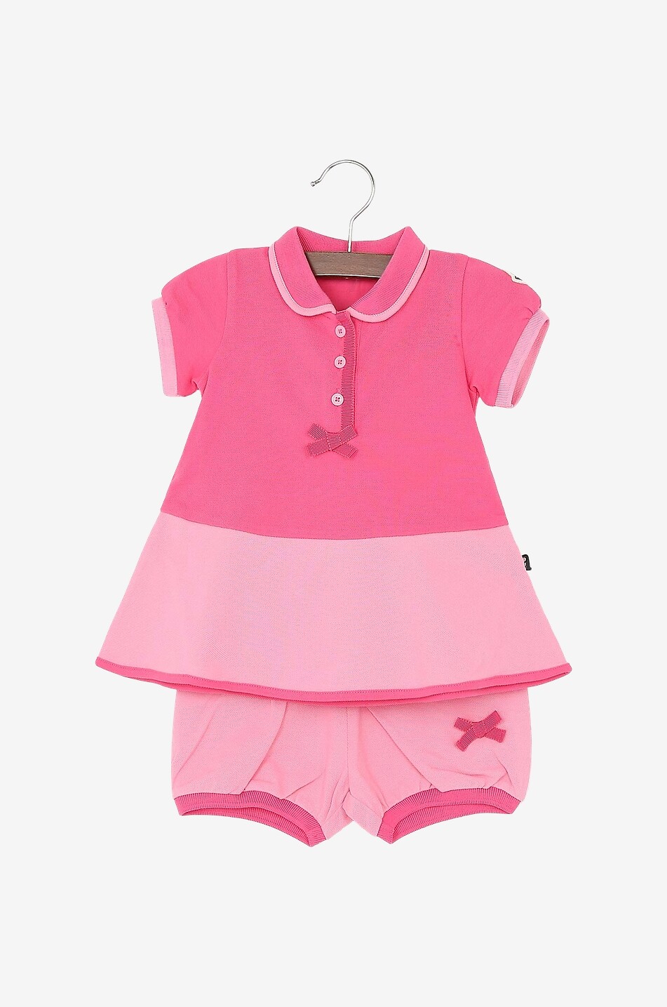 Polo dress and bloomers baby dress with bows