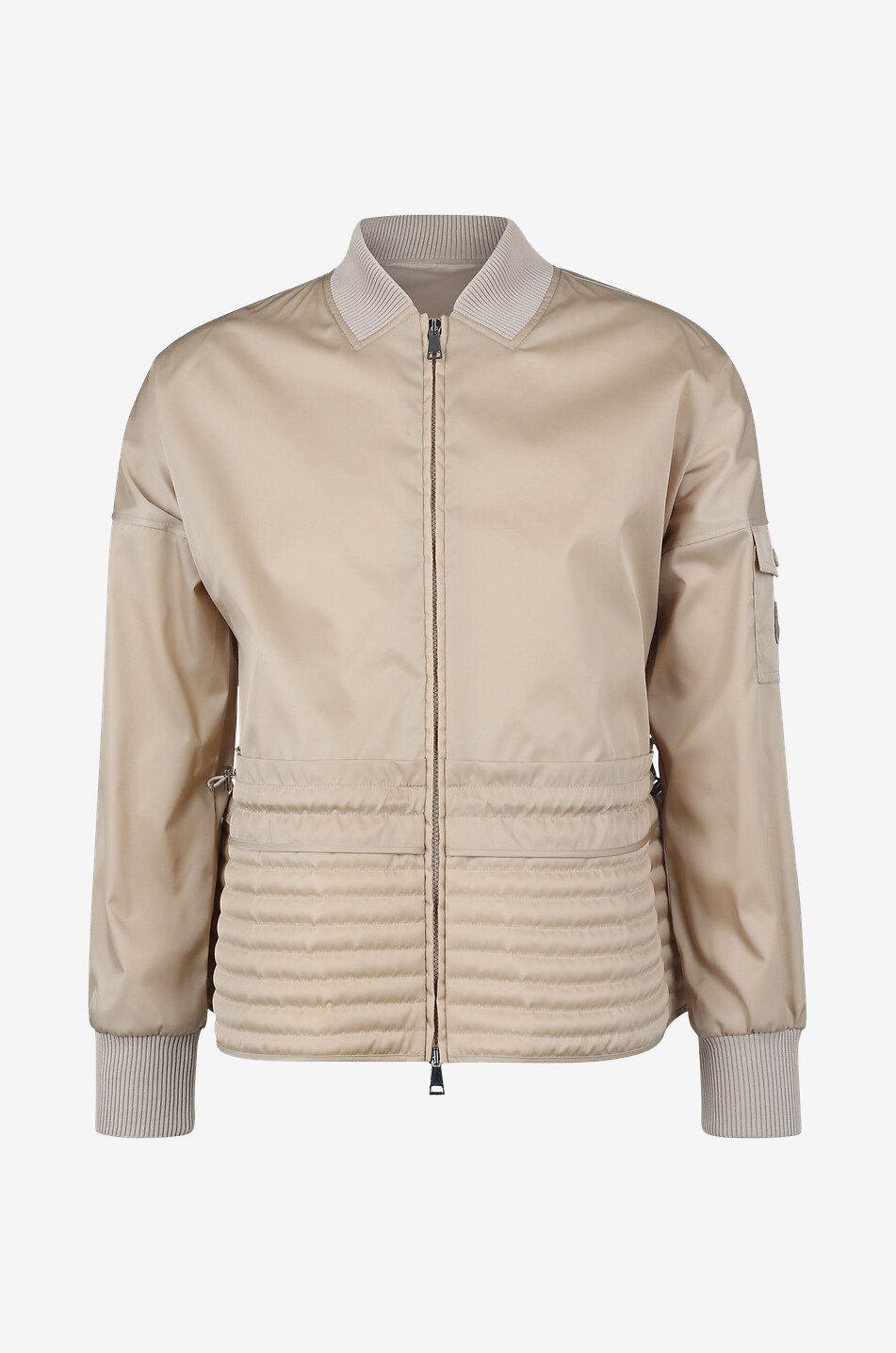 Baldah A-line twill bomber jacket with matelassé detail