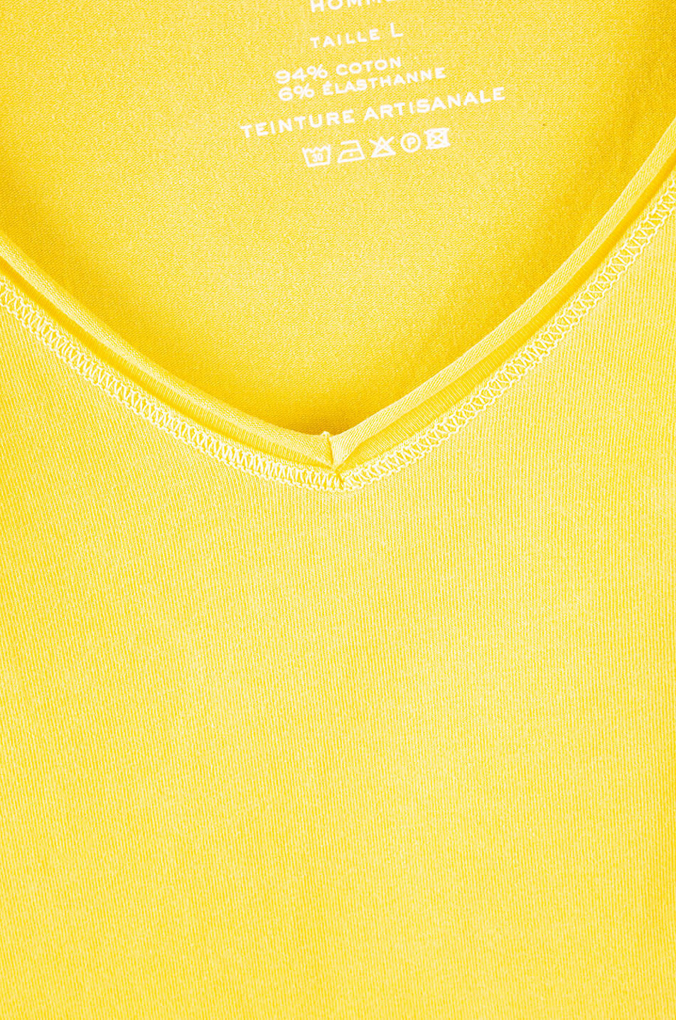 MAJESTIC FILATURES T-shirt à manches courtes et col V Homme JAUNE MOYEN 3