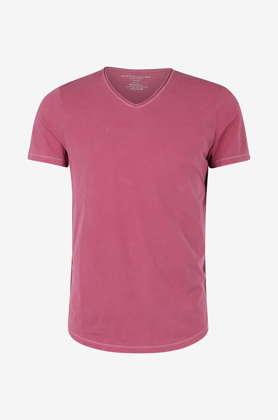 MAJESTIC FILATURES T-shirt à manches courtes et col V Homme ROUGE MOYEN 1