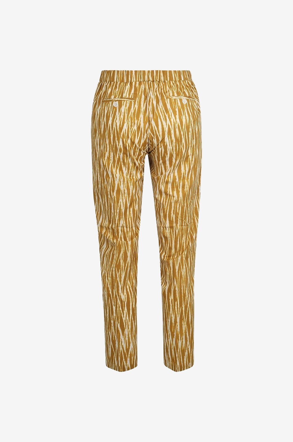 HARTFORD Pantalon cigarette en coton imprimé Paolo Yellow Lines Femme JAUNE 2