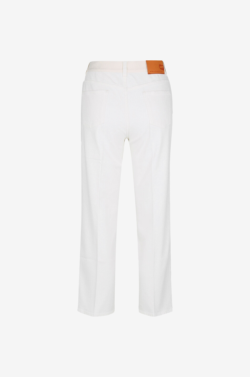 STELLA McCARTNEY Logo Story On White cropped straight-fit jeans Women EGGSHELL 2