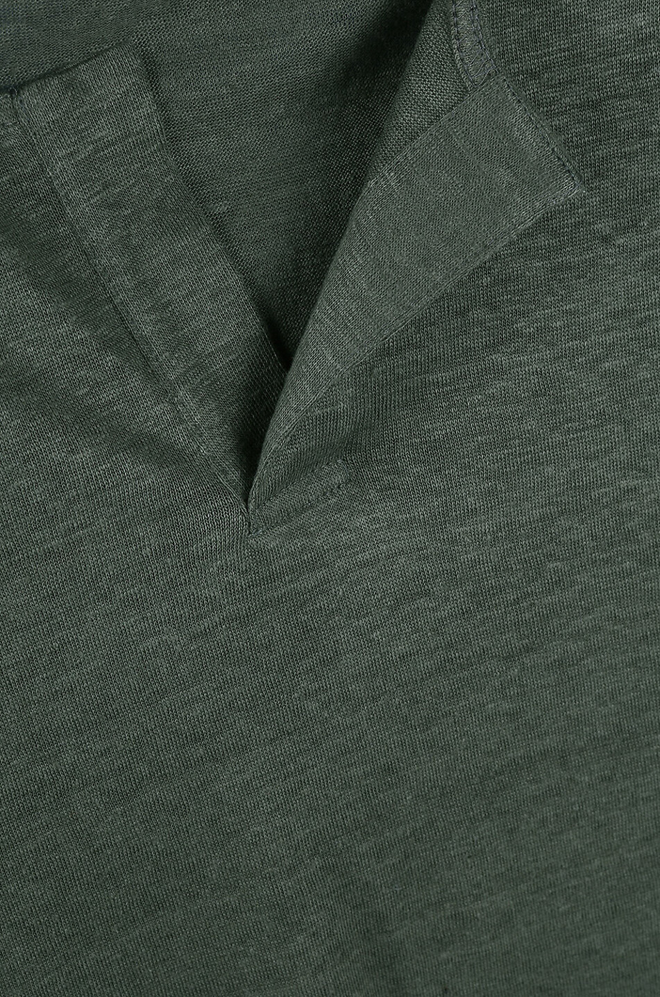 PAOLO PECORA T-shirt à manches courtes en lin à col tunisien Homme VERT MOYEN 3