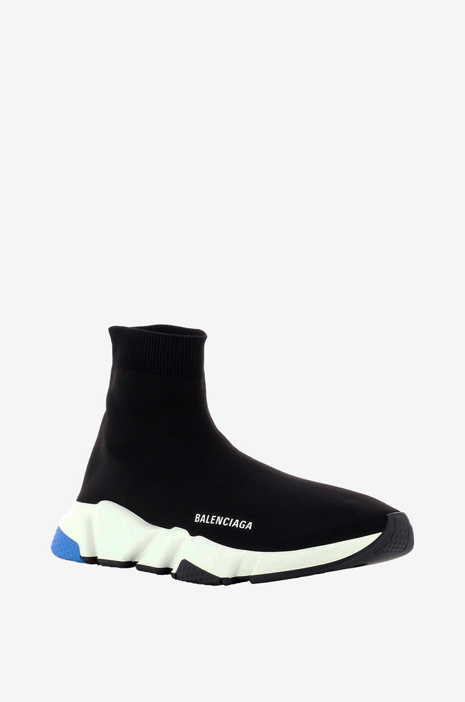 BALENCIAGA Speed LT Knit high-top sock sneakers with blue details Men BLACK 1