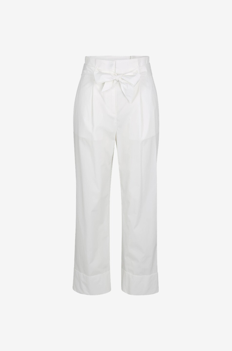 MARC CAIN Hose mit weitem Bein und hohem Bund aus Popeline Damen Hellbeige 1