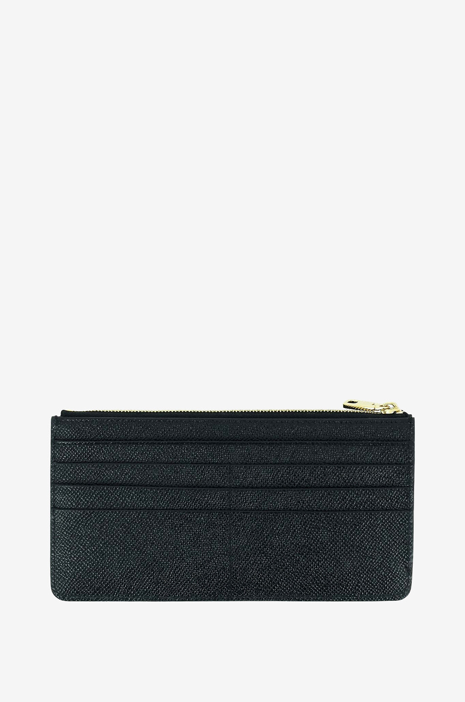 DOLCE & GABBANA Grosses Kartenetui mit Reissverschlusstasche aus Dauphine-Leder Damen SCHWARZ 2