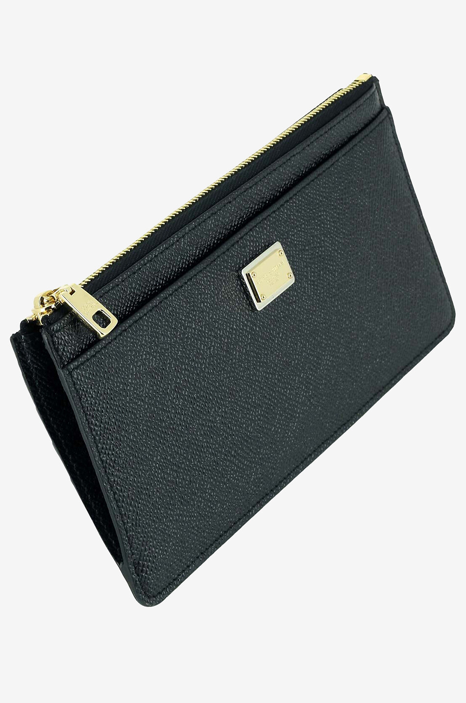 DOLCE & GABBANA Grosses Kartenetui mit Reissverschlusstasche aus Dauphine-Leder Damen SCHWARZ 3