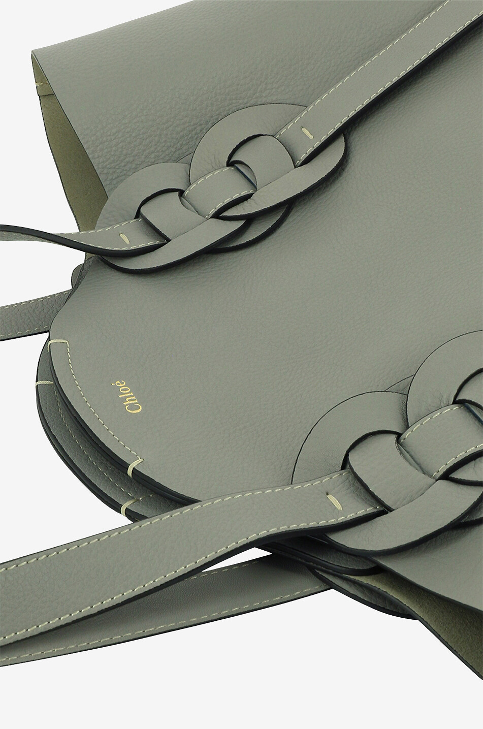 CHLOE Sac cabas en cuir grainé Darryl Medium Day Bag Femme GRIS 5