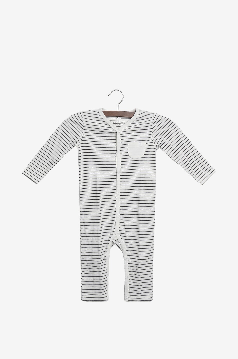 MORI Baby-Pyjama aus gestreiftem Jersey Baby DUNKELGRAU 1