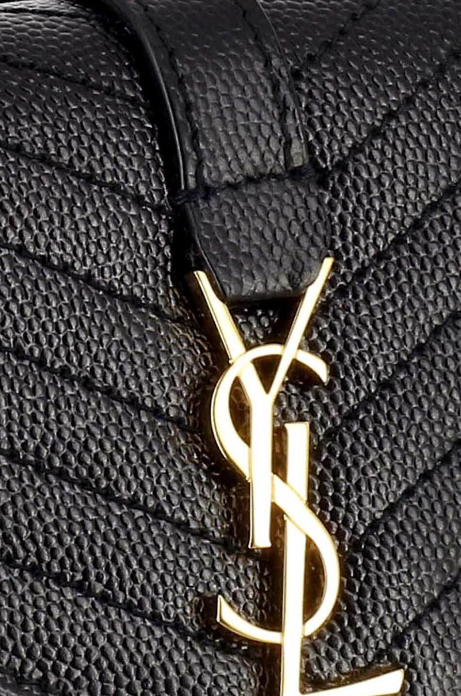 SAINT LAURENT PARIS Petit portefeuille en cuir grain de poudre Monogram Mix Matelassé Femme NOIR 3