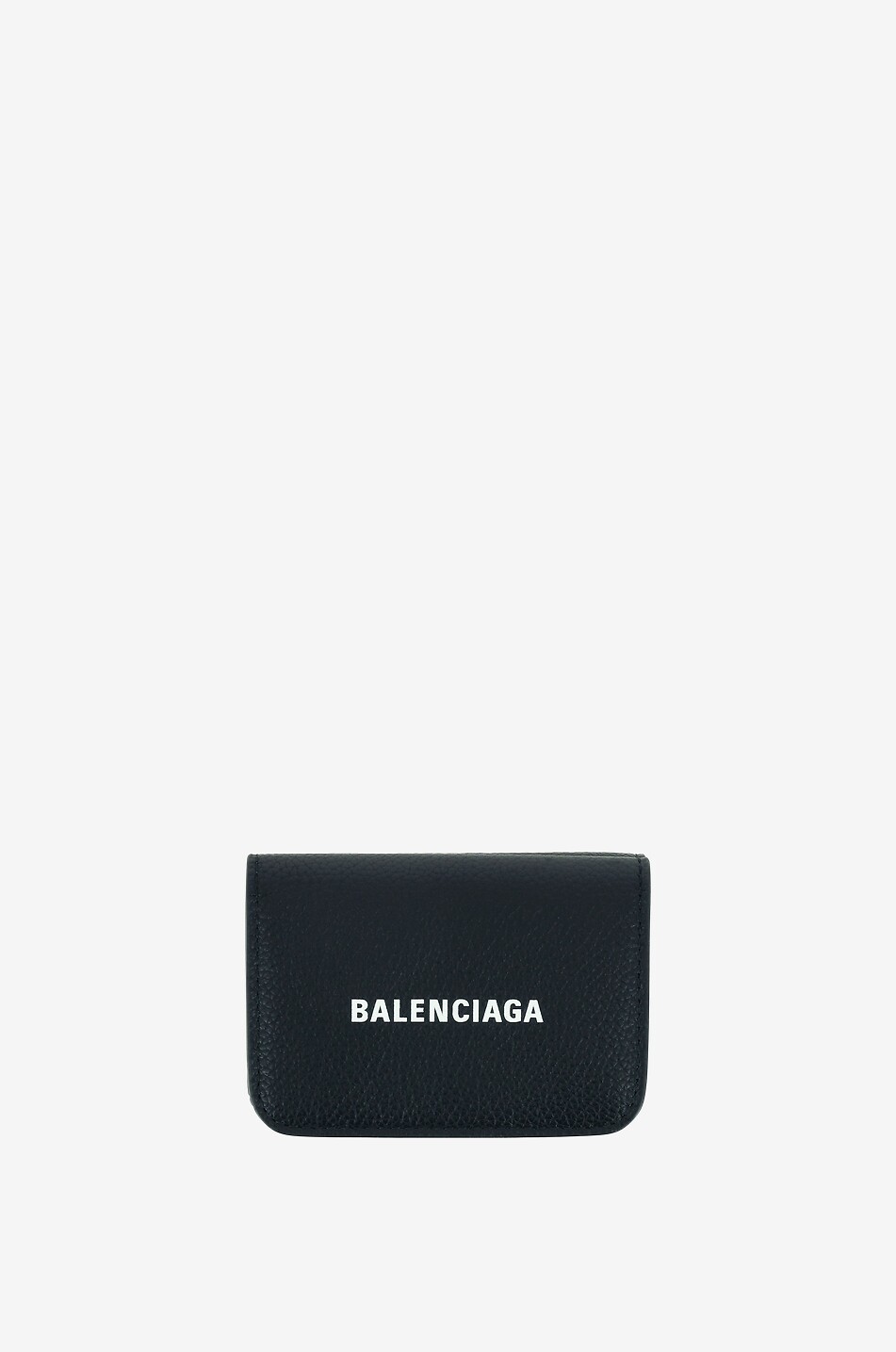 BALENCIAGA Cash grained leather mini wallet Women BLACK 1