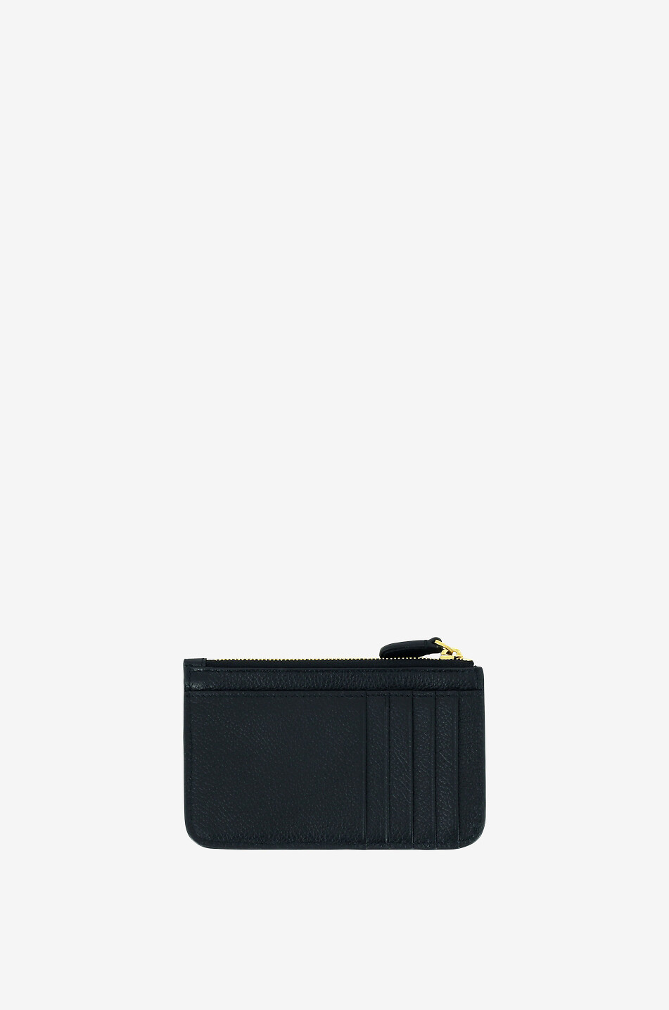 BALENCIAGA Porte-cartes en cuir grainé avec poche zippée Cash Femme NOIR 2
