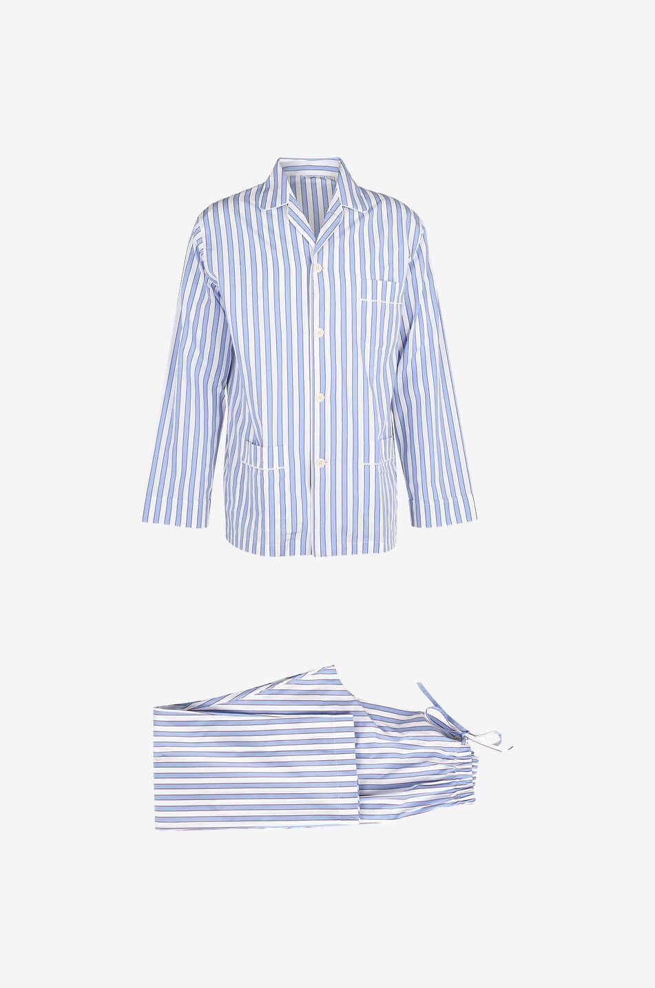 ROBERTO RICETTI Pyjama en coton rayé Venezia Homme BLEU MOYEN 1