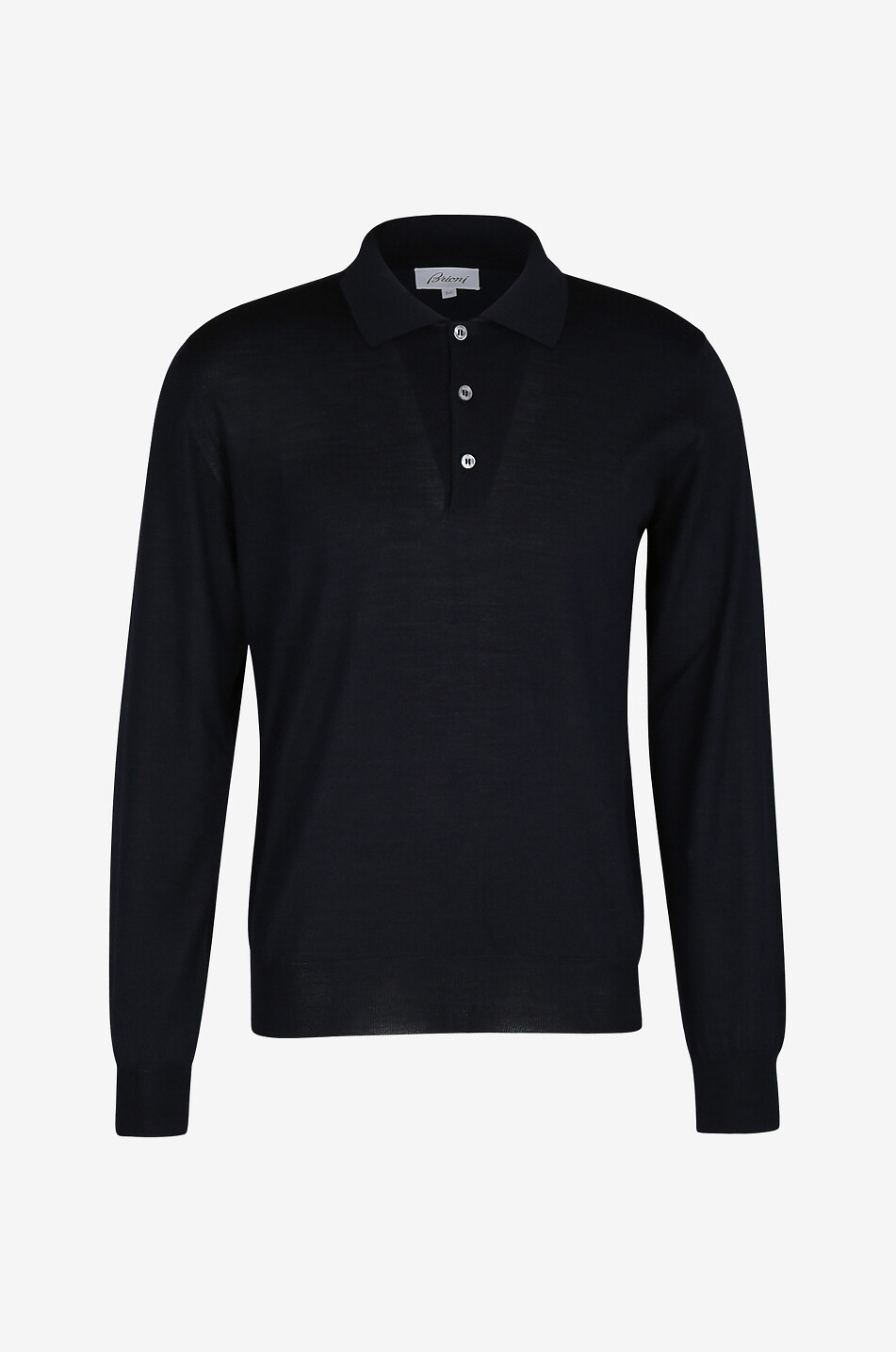 Strick-Polohemd mit langen Ärmeln aus Wolle, Seide und Kaschmir