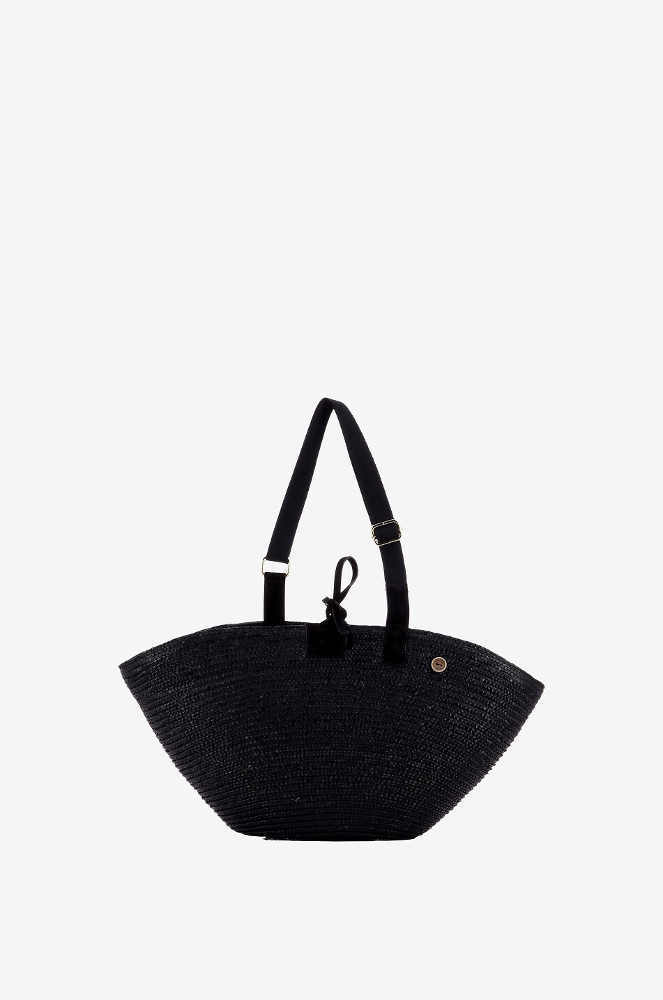 CATARZI 1910 Geflochtene Tragetasche aus Stroh mit Wildlederdetails Women BLACK 1