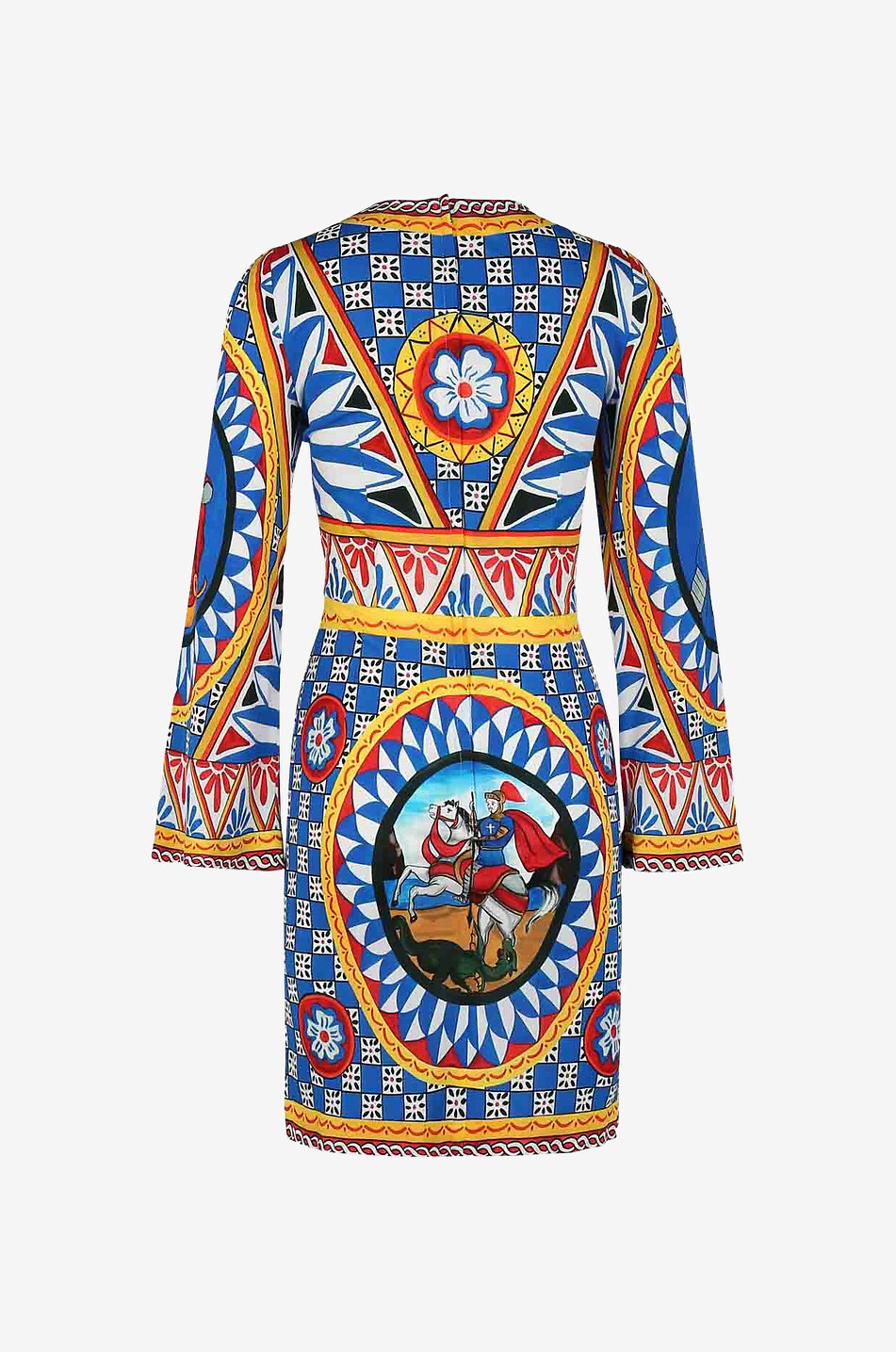 DOLCE & GABBANA Carretto printed fitted crepe mini dress Women MULTI COLOURED 2
