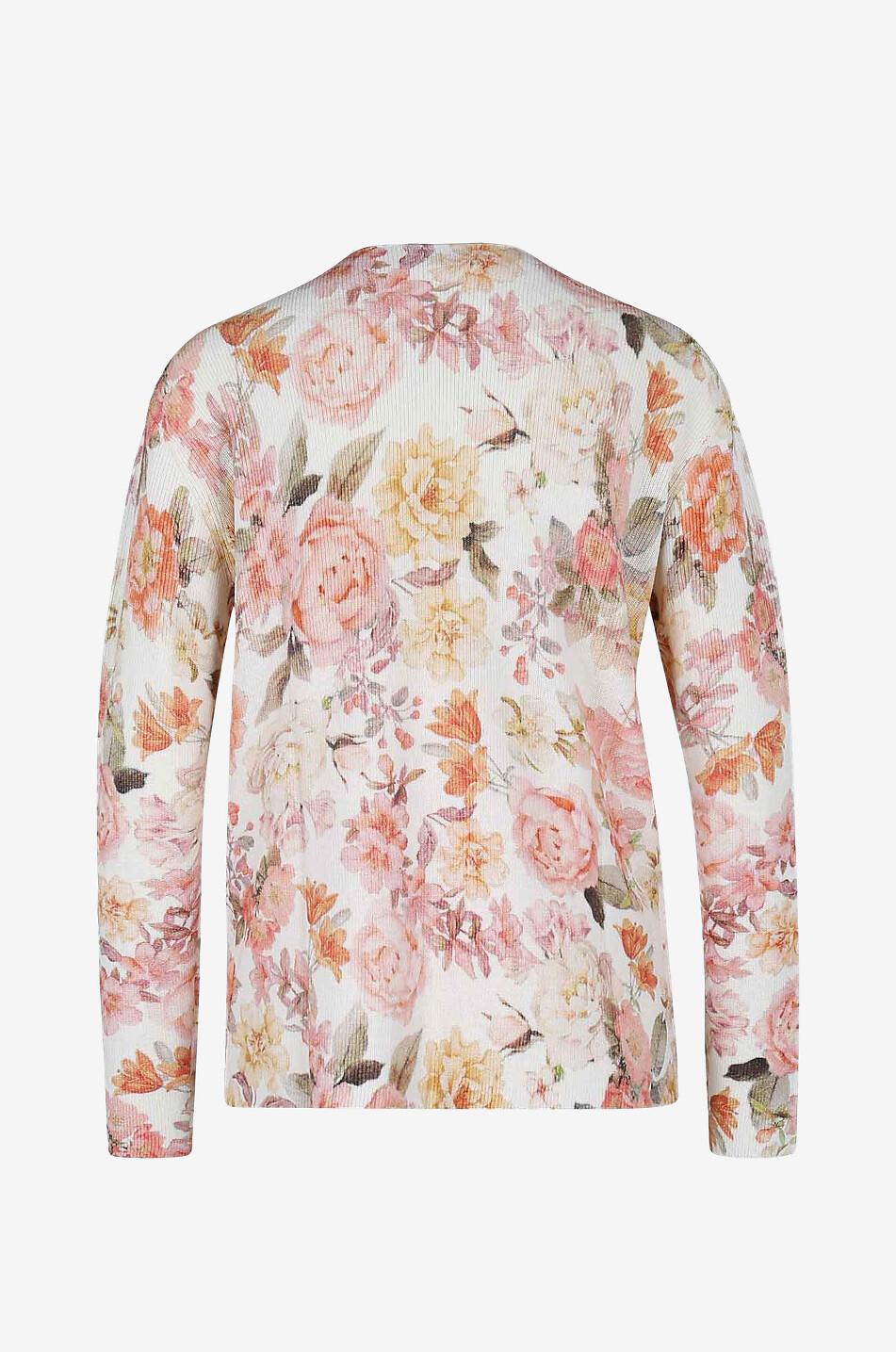 PRINCESS Fein gerippter V-Kragen-Pullover mit Print Vintage Flower Damen BUNT 2