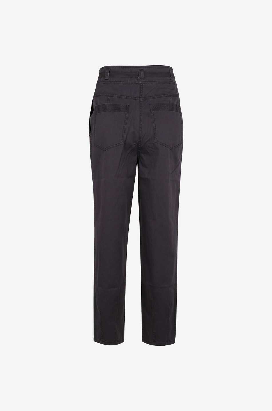 ULLA JOHNSON Pantalon carotte taille haute en gabardine Lars Femme BLEU MOYEN 2