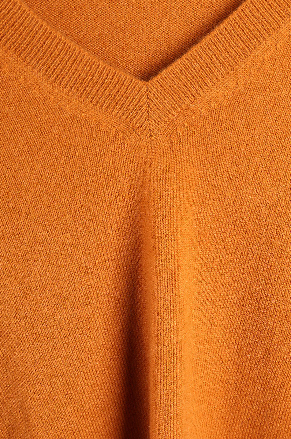 BONGENIE Feiner V-Kragenpullover aus Kaschmir Damen DUNKELGELB 3