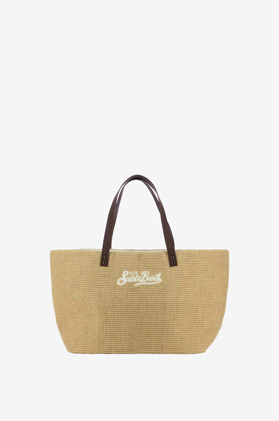 MC2 SAINT BARTH Helene large flower embroidered jute shopper Women BEIGE 3