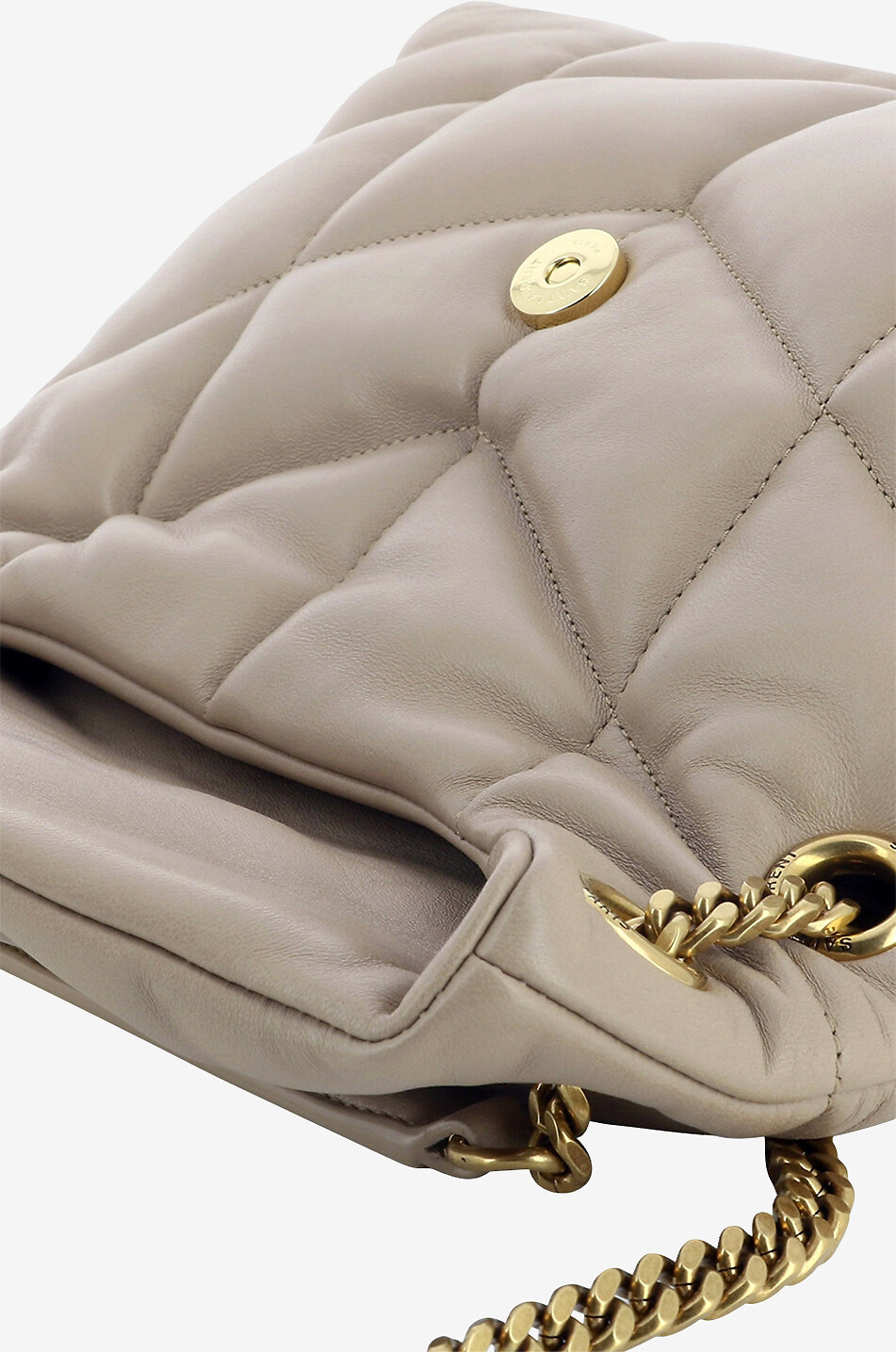 SAINT LAURENT PARIS Sac porté épaule en cuir d'agneau matelassé Puffer Small Femme BEIGE 5