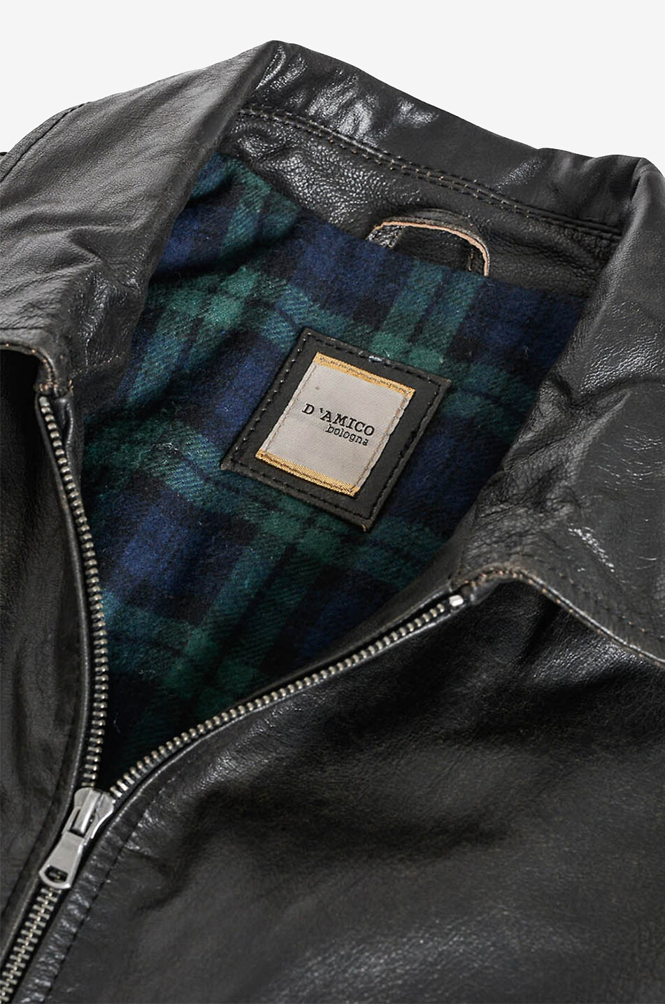 ANDREA D'AMICO Veste en cuir craquelé Myles Homme MARRON FONCÉ 5