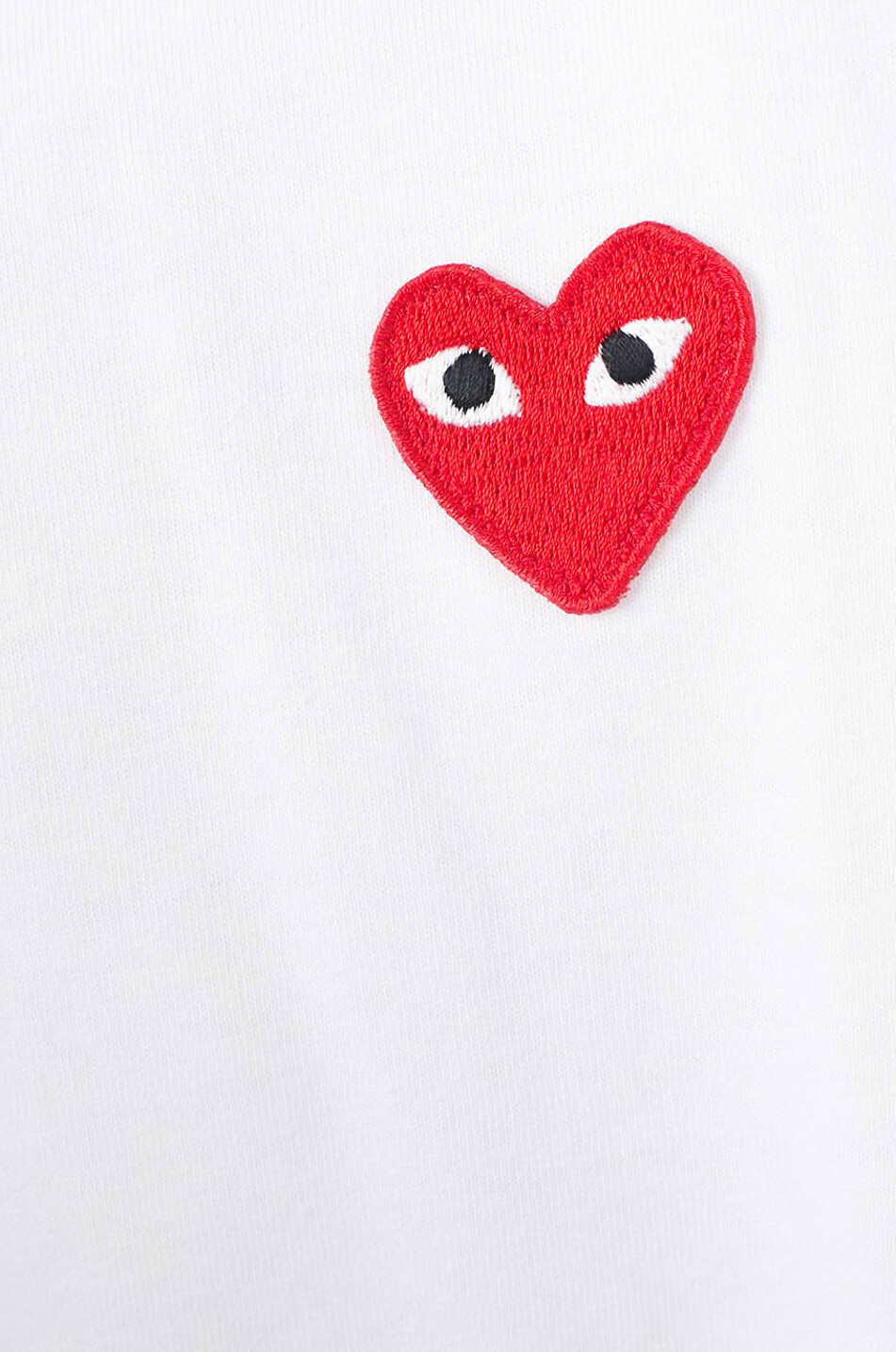 COMME DES GARCONS PLAY Langarm-T-Shirt aus Jersey mit Patch Red Heart Herren WEISS 3