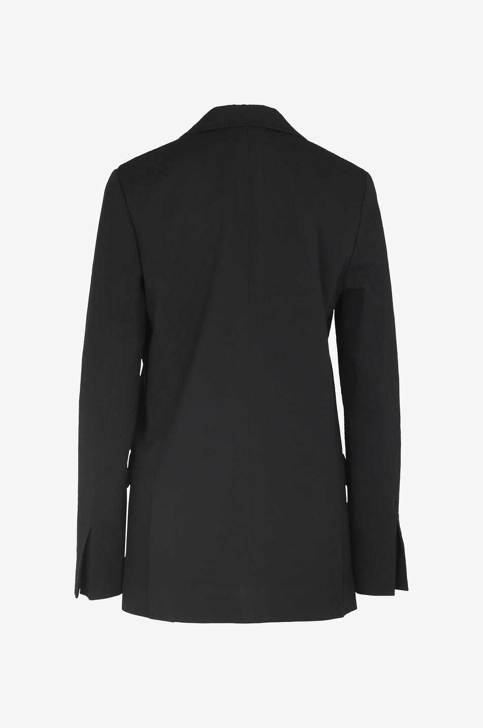VICTORIA VICTORIA BECKHAM Blazer à boutonnage simple en seersucker de coton Femme NOIR 2