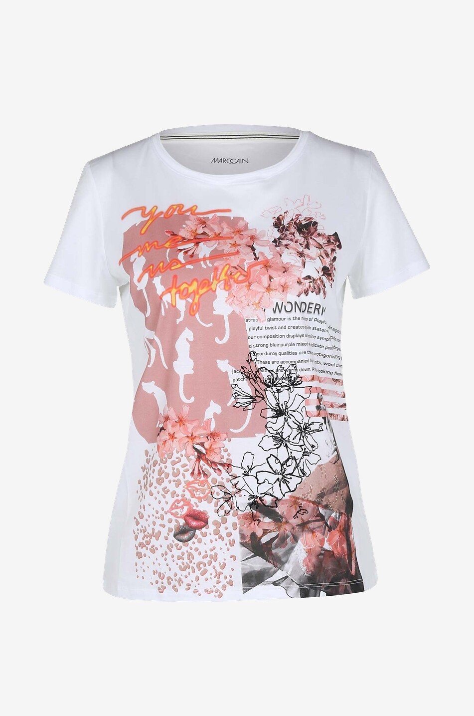 MARC CAIN Wonderful floral patchwork print T-shirt Women MULTI COLOURED 1