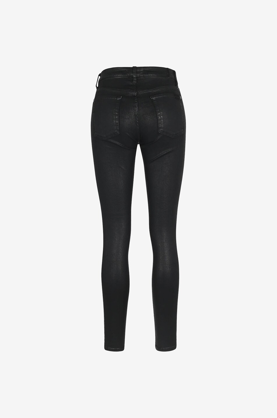 7 FOR ALL MANKIND Beschichtete Jeans High Waist Skinny Coated Black Damen SCHWARZ 2